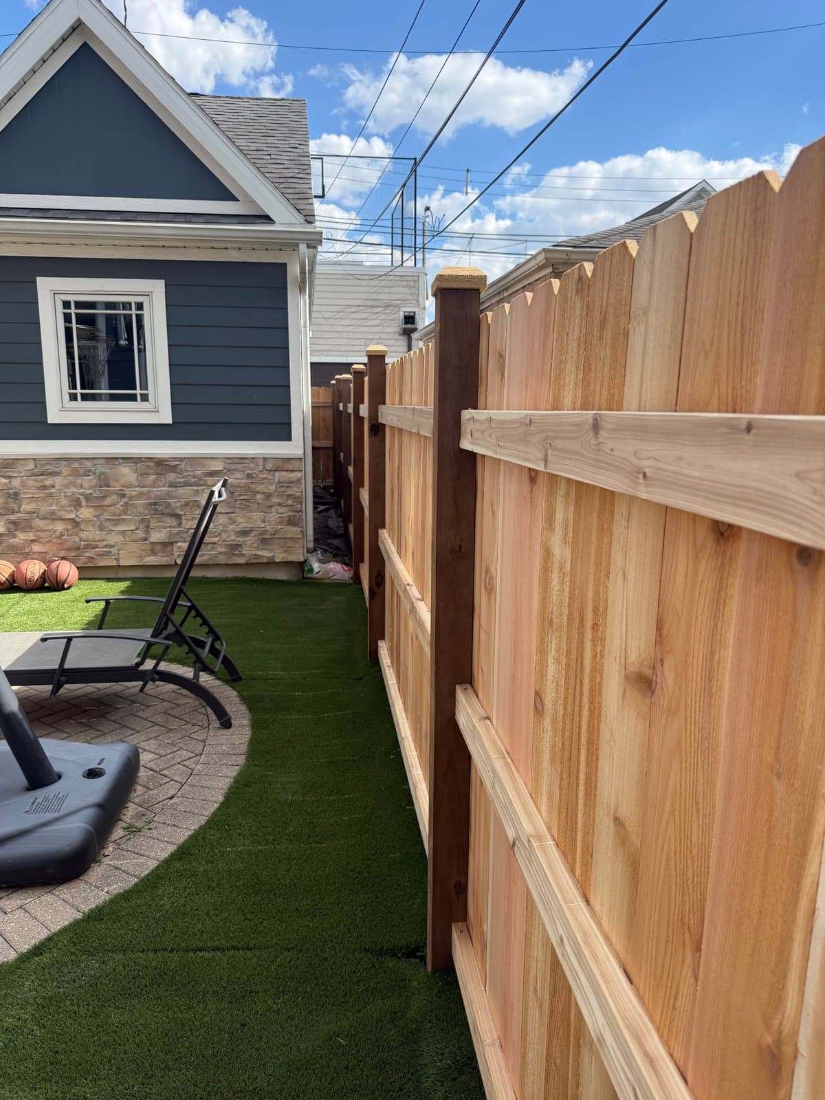 Custom wood fence installation